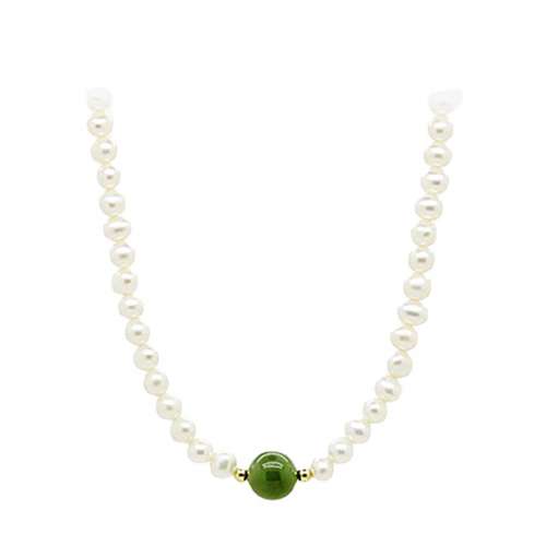 和田玉巴洛克珍珠项链