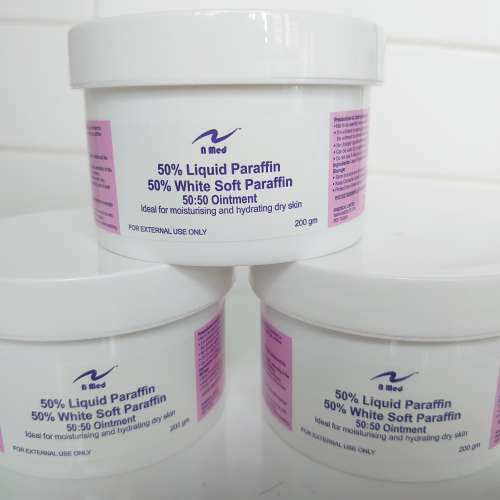 50% liquid paraffin 50% white soft paraffin 50:50 ointment