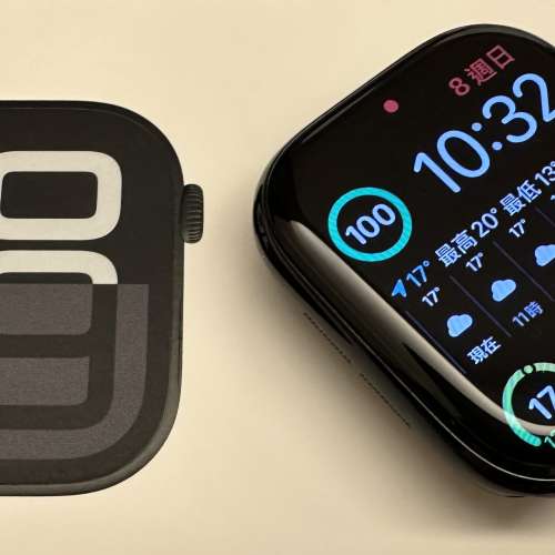 Apple Watch 10 46mm GPS版本 鋼琴黑色 行貨 99%新 只開盒檢查和試帶了幾次 錶面沒...