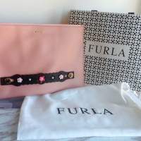 Furla leather clutch bag