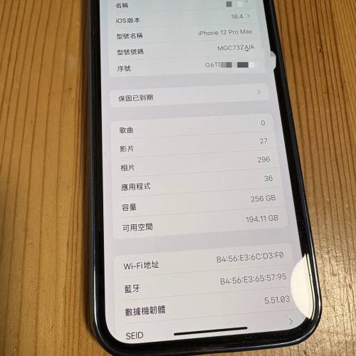 賣一手自用iphone 12 pro max 256G
