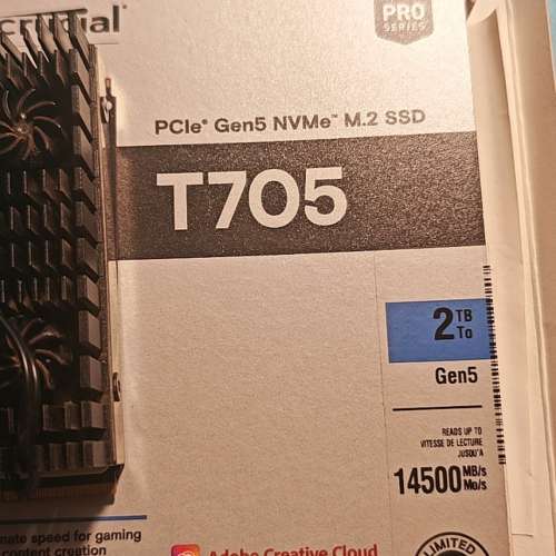 Crucial T705 NVMe M.2 PCIE Gen5 x4 SSD 2T 送Active Heatsink