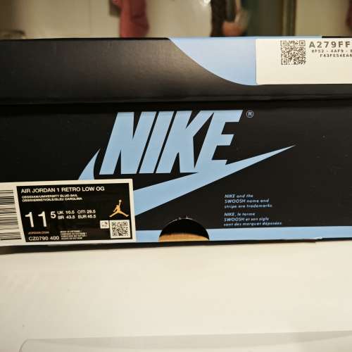 Air Jordan 1 Low OG Obsidian Nike us 11.5