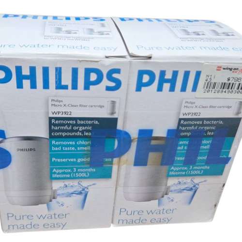 PHILIPS 飛利浦WP3922 濾水器濾芯2個, 全新, 全新