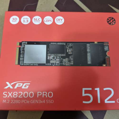 全新 ADATA 512GB XPG SX8200 Pro PCIe Gen3x4 NVME M.2 2280 固態硬碟