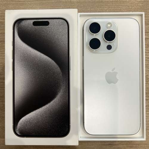 iPhone 15pro 256gb，港行白色鈦金屬，雙卡，冇修冇拆，電池健康度91，所有功能正常...