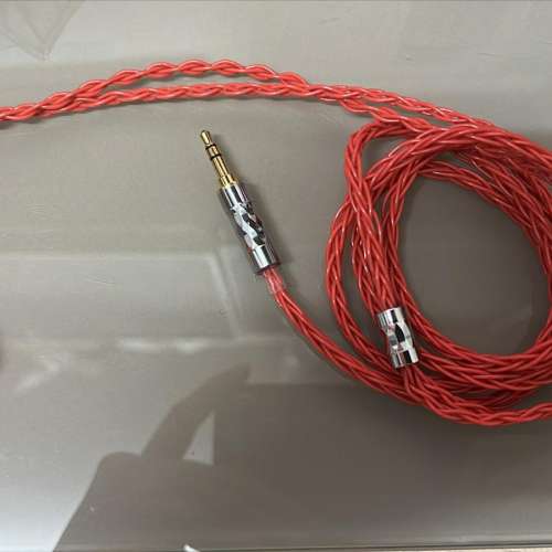 [限量1條](耳機線名:赤火)特別工藝之耳機線，6N單晶銅升級線MMCX-3.5(白金凌鏡插頭...