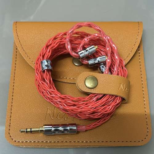 [限量1條](耳機線名:赤火)特別工藝之耳機線，6N單晶銅升級線MMCX-3.5(白金凌鏡插頭...