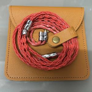[Only 1pcs](線名:赤火)特別工藝之耳機線，6N單晶銅升級線MMCX-3.5(白金凌鏡形插頭...