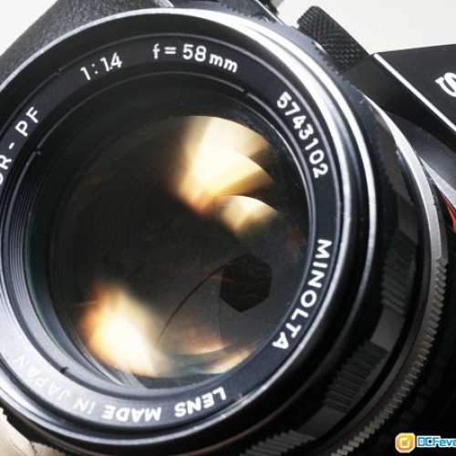Minolta MC Rokkor-PF 58/1.4等同一支 Leica 50/1.4R 來自1969年的釷&鑭玻璃 A7專用