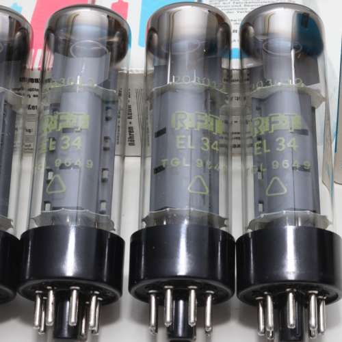 RFT  EL34 真正(NOS)全新舊管1970-80年Germany Muhlhausen制造(連原裝盒及購買單)