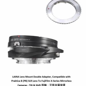 LAINA Double Adapter, Praktica B (PB) SLR Lens To FujiFilm X Tilt & Shift 移軸...