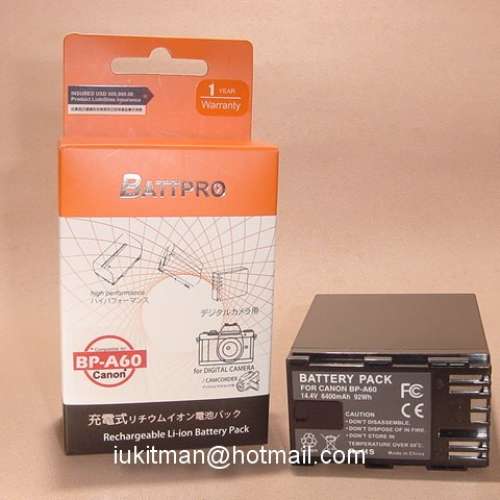 全新BATTPRO BPA60 BP-A60電池合Canon XF605,EOS C70,C300 Mark lll,C200,C500 Mar...