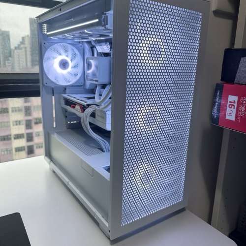 純白色 電腦主機 7800XT / 2TB / 850W / 32GB / 5700X / B550 Rog / 360水冷 - 適...