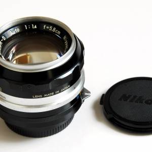 Nikon 5.8cm 58mm F1.4 * PAT PEND  * Nippon Kogaku Nikkor S Auto