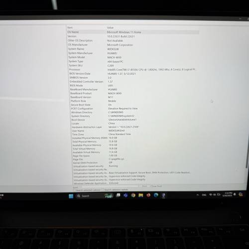 Huawei Matebook X Pro i7-8550U 16GB ram