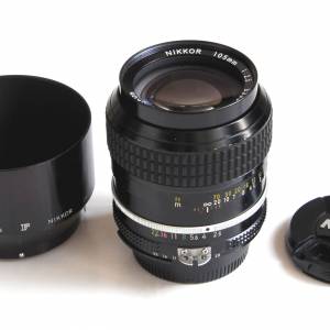Nikon 105mm f2.5 Nikkor AI 連 NIKKOR 大F金屬遮光罩