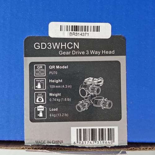 Berno 百諾 GD3WHCN 3維齒輪雲台 Geared Head