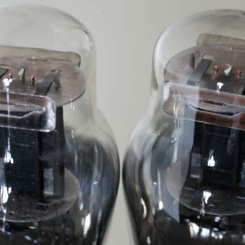 GE紅字6J5G (驅動管) 兩支等同一支 6SN7  美國1945年製造