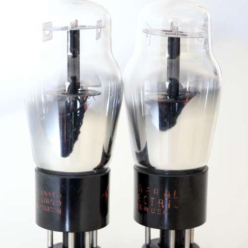 GE紅字6J5G (驅動管) 兩支等同一支 6SN7  美國1945年製造