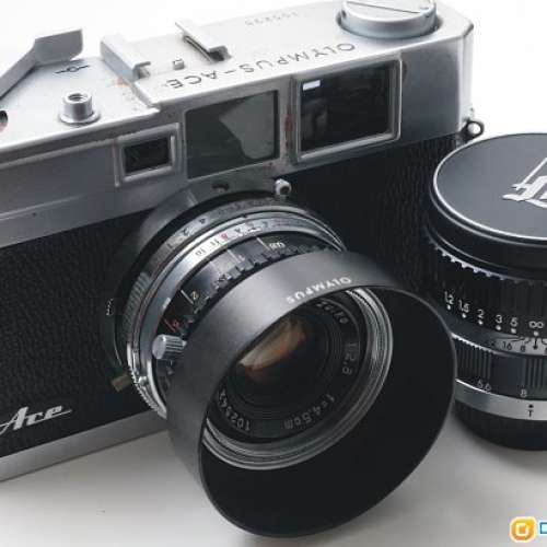 Olympus ACE  日本第一部量產可換鏡頭旁軸機皇   連45/2.8及80/5.6 兩支鏡片95新鏡頭