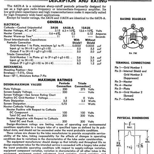 GE AU6A NOS古董真空管 可與AU6 6AU6 6108 6126 6AC7 6AB7 3AU6 12AU6 互用