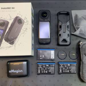 [觀塘實體店] 二手 Insta360 X4 (共3電+快充盒+鏡頭保護套+機身保護套) 行貨保養期...