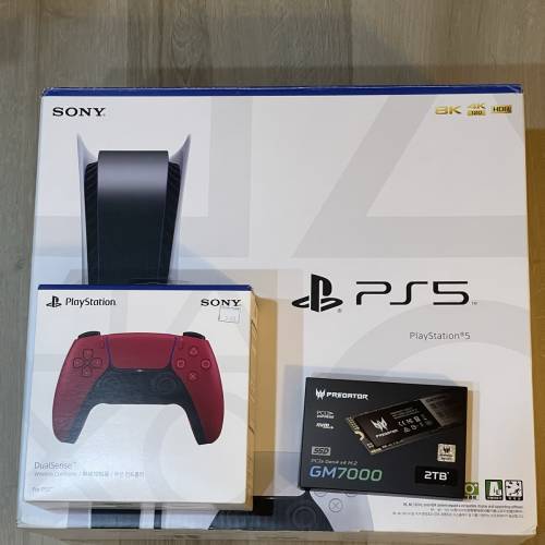 PS5 光碟版 連2個手制 已加2TB SSD predator gm7000