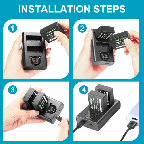 Neewer NP-W126 / NP-W126S Lithium-Ion Battery Pack With Charger (7.4V, 1500mAh)