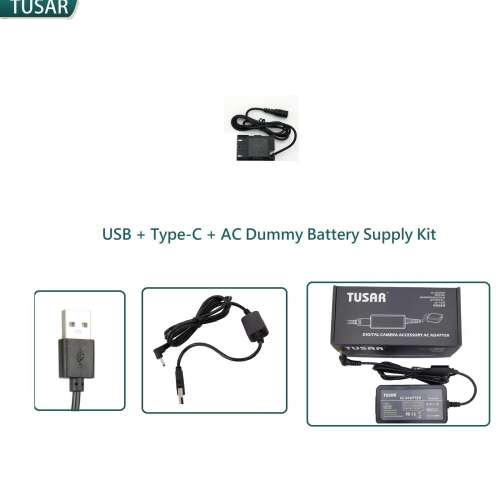 Dummy Battery With USB / Type-C / Pro AC Power Supply Kit Set - For CANON LP-E6