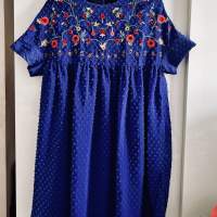 Floral embroidered babydoll dress