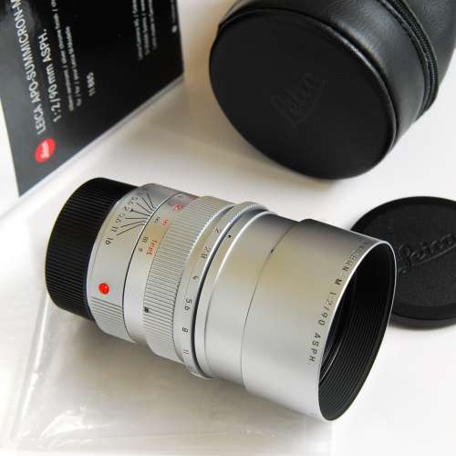 收藏級 Leica M 90mm F2 APO-Summicron-M ASPH silver chrome with pouch/packing