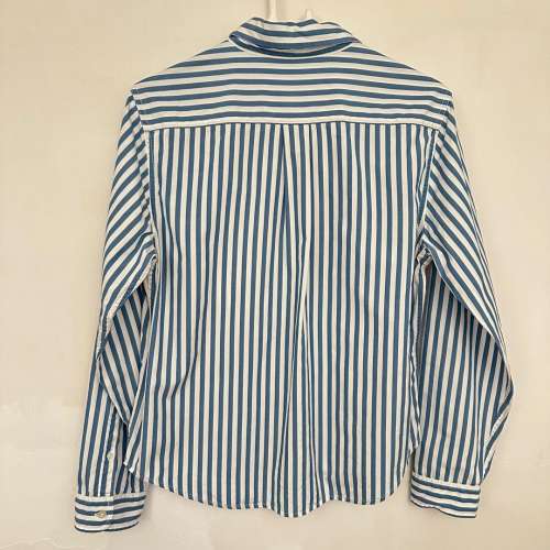 新淨：Polo Ralph Lauren Women’s Light Blue/White Shirt Size L 女裝藍白直條恤...