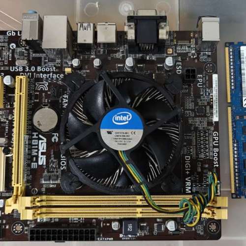 9成幾新100%運作正常  華碩 Asus H81M-E底板連銅芯CPU風扇  有背板 B