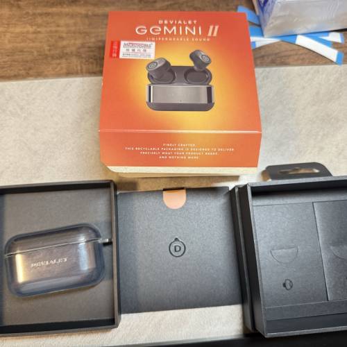 99%新 香港行貨 Devialet Gemini II Gemini 2真無線藍牙耳機 Matte Black 霧黑