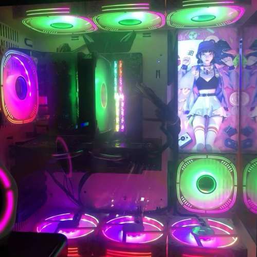 第 9代 Intel® Core™ i9處理器 台式水冷電競RGB 電腦主機，高配16G 記憶體，4G獨...