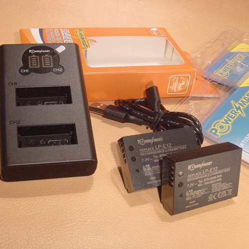 ( 2x LP-E12電池 連 1x LPE12 USB雙位充電器 )優惠套裝合Canon Canon EOS M,EOS M2...