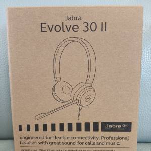 全新 Jabra Evolve 30 II USB MS Stereo Headset 頭戴式耳機