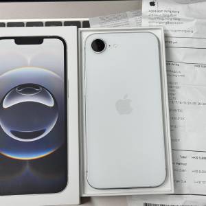 行貨 iPhone 16e 256GB 白色，買咗十日、全齊、有專門店單，原價$5899