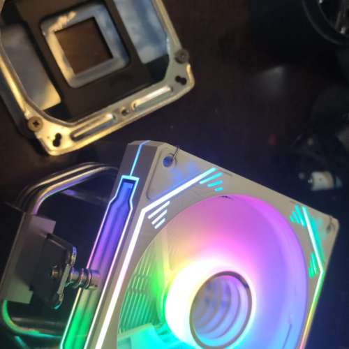 AM4 塔散熱器 4銅管 包兩把白色ARGB風扇