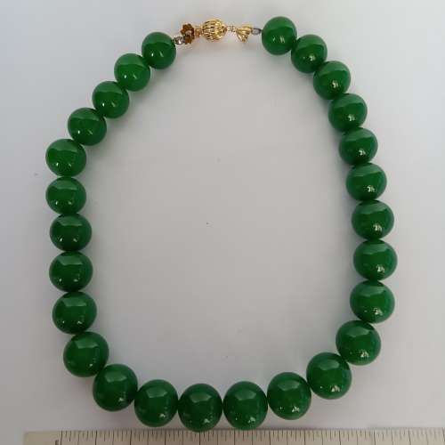 幹青頸鏈, 14mm, 連焊口波仔扣長約18。no.B22.6.25