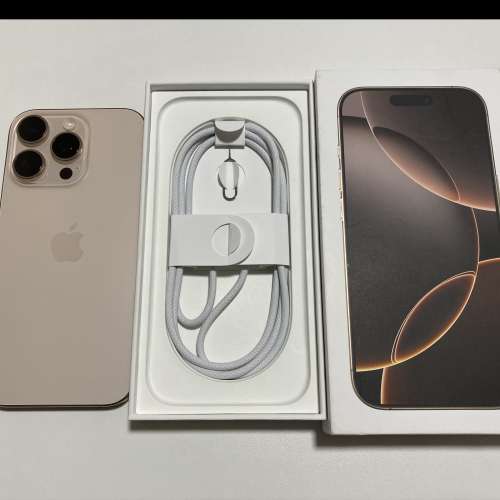 港行全新 iPhone 16 pro 128gb 沙漠金 一年 AppleCare what app 6497 6645