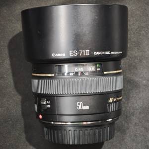 canon 50/1.4 USM EF 佳能 50mm 50 鏡片通透完好無損 冇盒冇單冇證有罩 送filter 9...