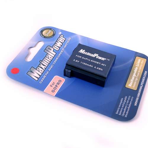 Maximal Power 1160mAh Li-ion AHDBT401 代用電池 Generic Battery for Hero 4