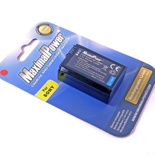 Maximal Power 950mAh NPFW50 代用電池 Battery for Sony $90 /Charger for Sony $90