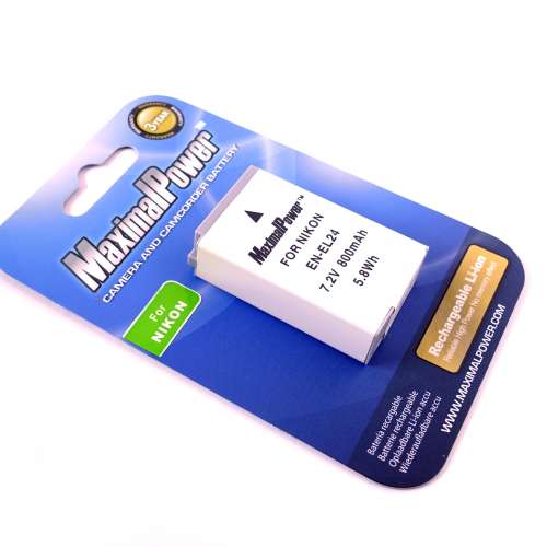 Maximal Power 800mAh Li-ion ENEL24 代用電池 Generic Battery for Nikon