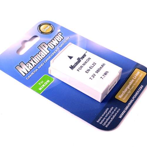 Maximal Power 980mAh Li-ion ENEL22 代用電池 Generic Battery for Nikon