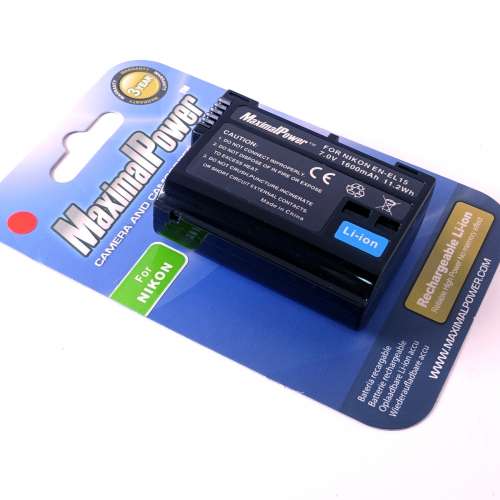 Maximal Power 1600mAh Li-ion ENEL15 代用電池 Generic Battery for Nikon