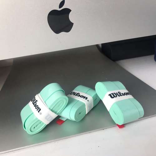 🎾 WILSON Overgrip 3pc Set NEW 全新 球拍 手帶 防滑帶 防滑膠 握把帶 握把膠 粉綠 ...