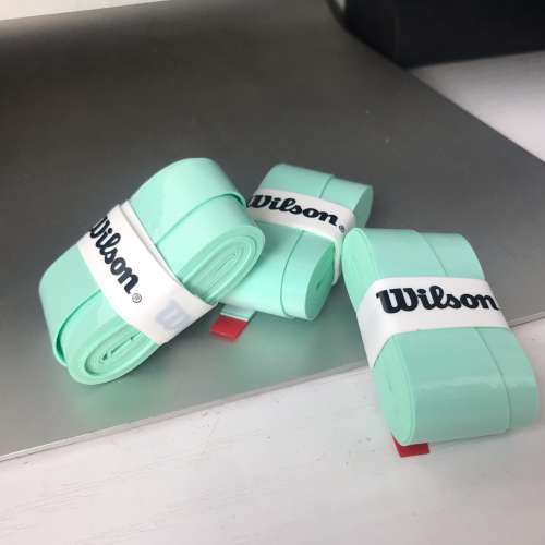 🎾 WILSON Overgrip 3pc Set NEW 全新 球拍 手帶 防滑帶 防滑膠 握把帶 握把膠 粉綠 ...